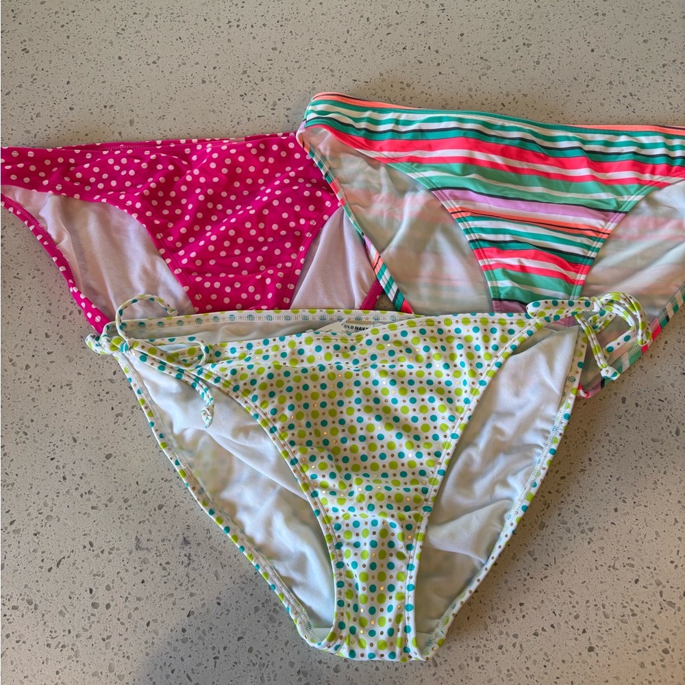 3 Old Navy Swim Bikini Tankini Bottoms - XL